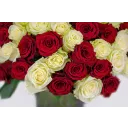 Boquet of white and red roses